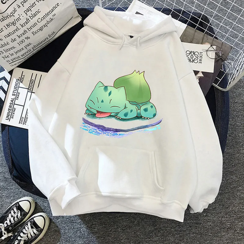 

Pokemon Hoodies Pikachu Women Anime Poleron Kawaii Clothes Cartoon Bulbasaur Sweatshirts Funny Print Warm Cotton Pullovers Femme
