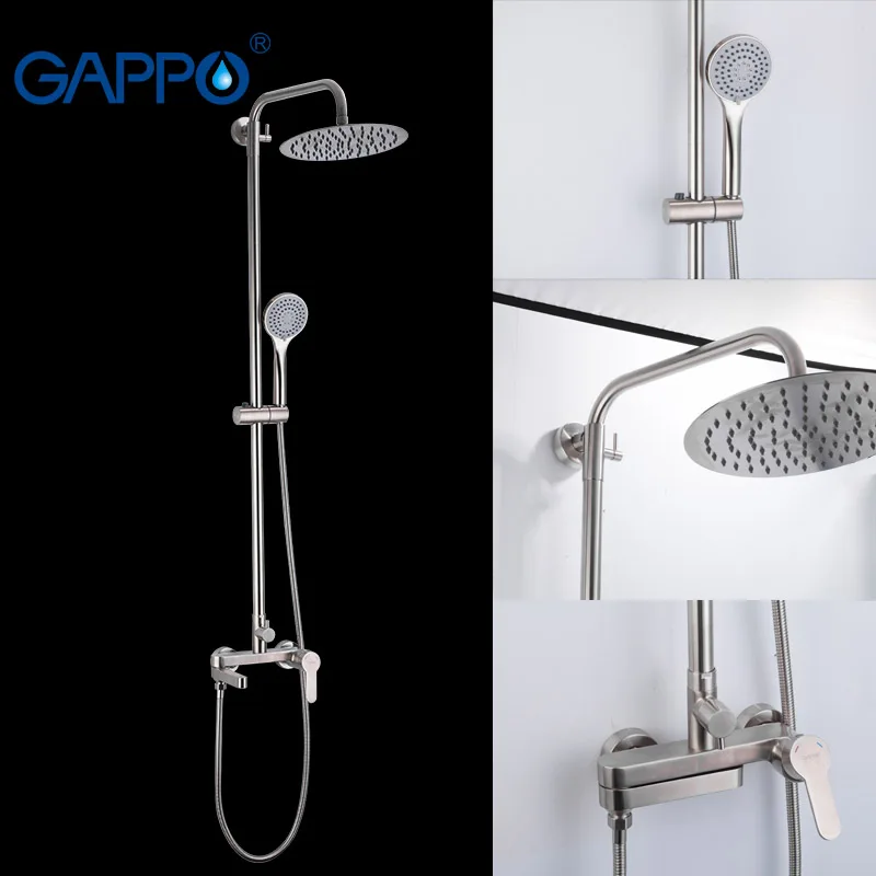 Смеситель для душа GAPPO, набор для ванной комнаты, холодная и горячая вода, 304 нержавеющая сталь, смесители для ванной комнаты, душевой набор, большой круглый над головкой