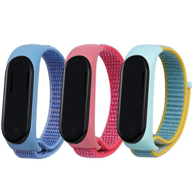 Нейлоновый универсальный ремешок для браслета Mi Band 3 4 5 сменный силиконовый на
