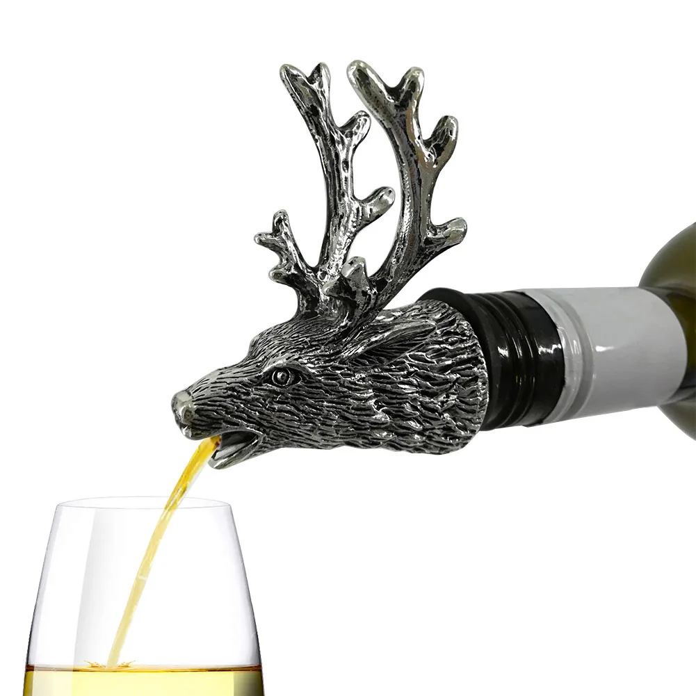 Новая нержавеющая сталь Олень голова вина Pourer уникальные пробки бутылки