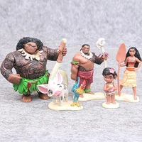 5pcsset 6 12cm moana princess maui chief tui tala heihei pua action figure brinquedo toys for children new year gift