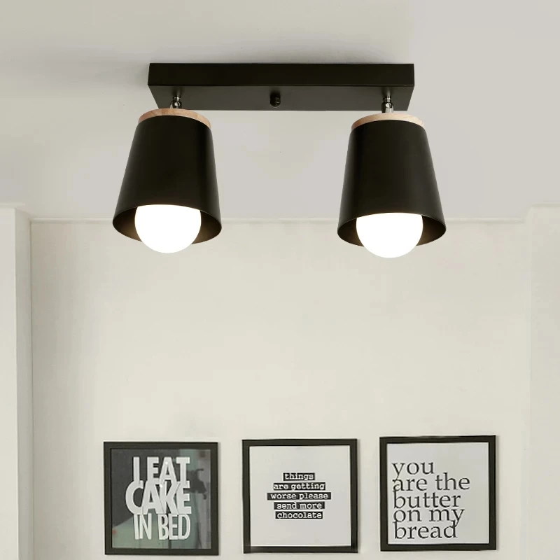 Modern White Ceiling Lights For Corridor Adjustable Metal Lamparas de techo E27 Indoor Wood Lighting Fixtures home deco | Освещение