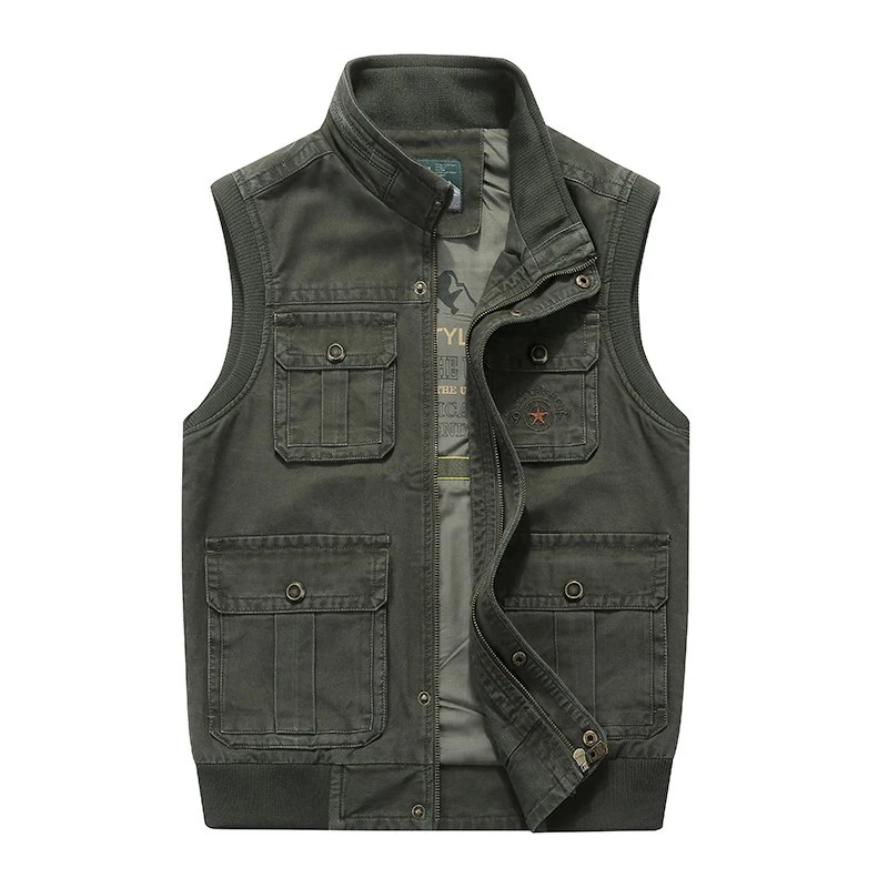 

7XL 8XL Military Outdoor Jacket Men Multi Pocket Cotton Vest Male Photographer Shooting Waistcoat Sleeveless Jacket Travel Vests