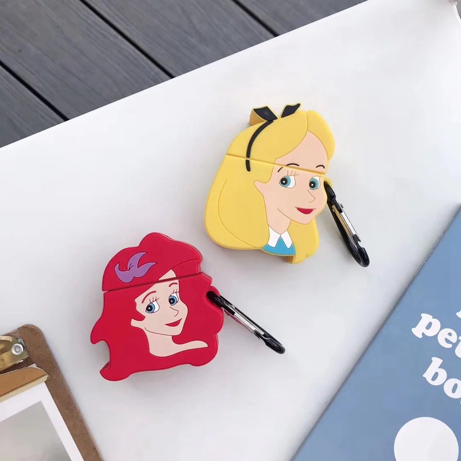 Чехол для AirPods с милым мультяшным аниме Русалочка чехол для наушников для Airpods 2/i10/i11 TWS мягкая защитная крышка с крючок карабина