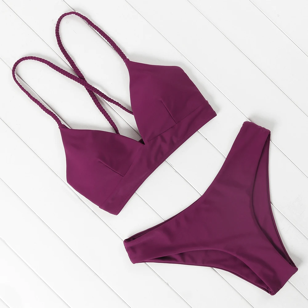 Купальник OMKAGI женский леопардовый пикантный микро бикини с чашками пуш-ап