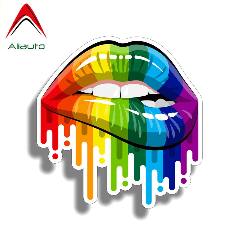 Aliauto персональная смешная Автомобильная наклейка радужные Чувственные губы