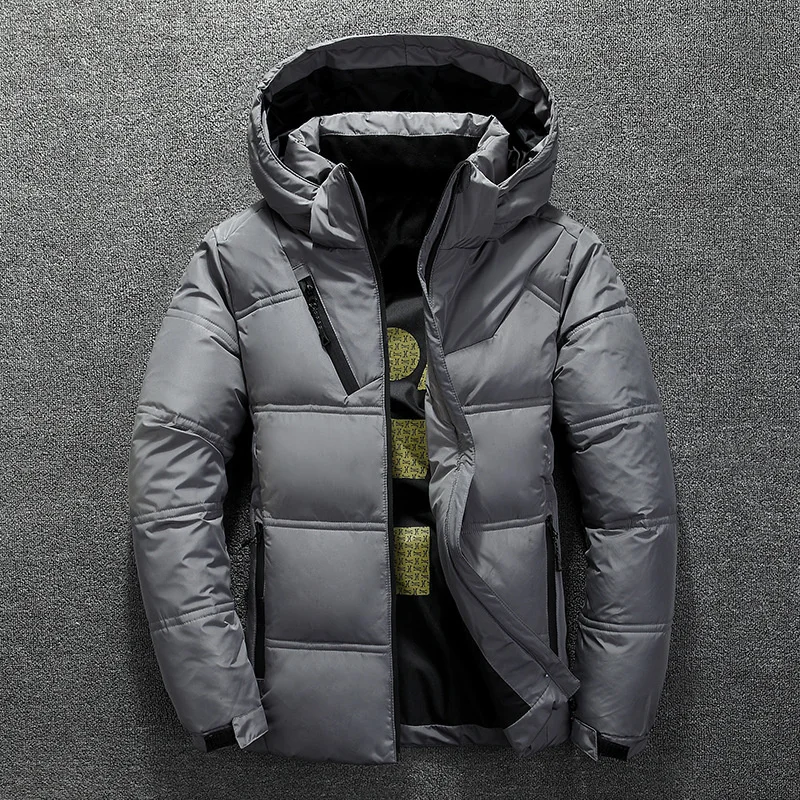 

Lanfeng Winter Warm Men Jacket Coat Casual Stand Collar Puffer Thick Hat White Duck Parka Male Mens Winter Down Jacket With Hood