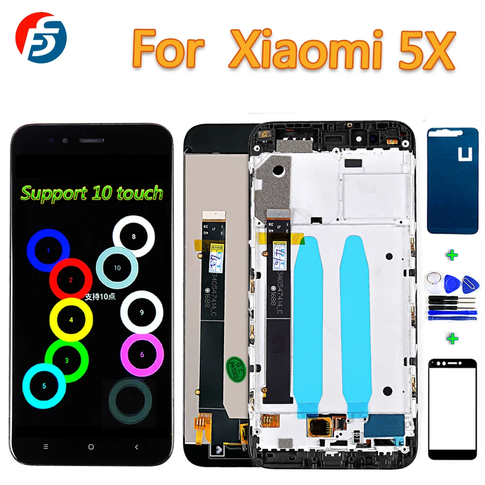 Мультисенсорный ЖК дисплей с поддержкой 10 для Xiaomi mi 5X дигитайзер в сборе Mi A1 1920*1080