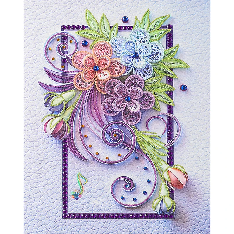 Алмазная живопись полностью круглая 5D форма алмазная вышивка с цветами Набор для