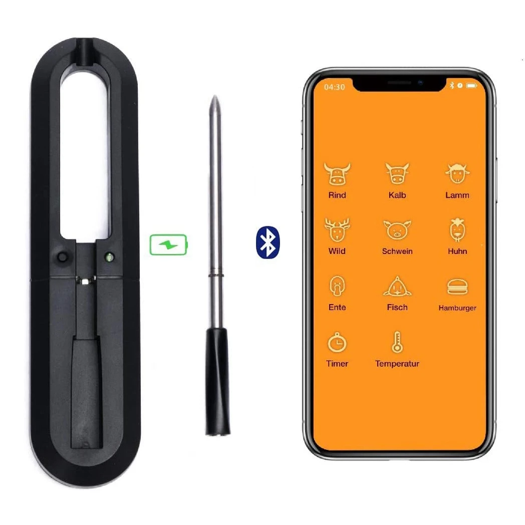 

Kitchen Oven Thermometer Wireless Smart BBQ Oven Meat Food Cooking Steak Thermometer Bluetooth Outdoor Barbecue