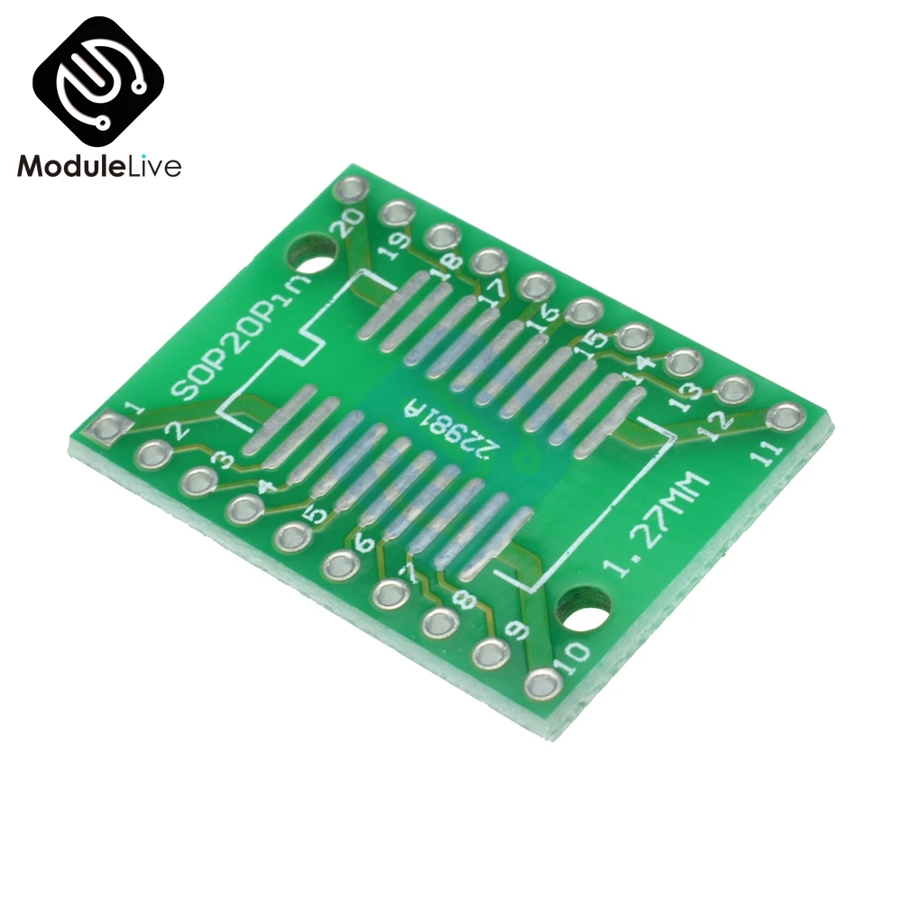 

10pcs SOP20 SSOP20 TSSOP20 SMD to DIP IC Adapter Converter Socket Board Module Adapters Plate 0.65mm 1.27mm Integrated Circuits