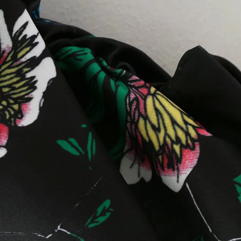 

HStar 2020 spring women short sleeve shirt print casual ladies O Neck blouse fold fashion female floral loose blouse