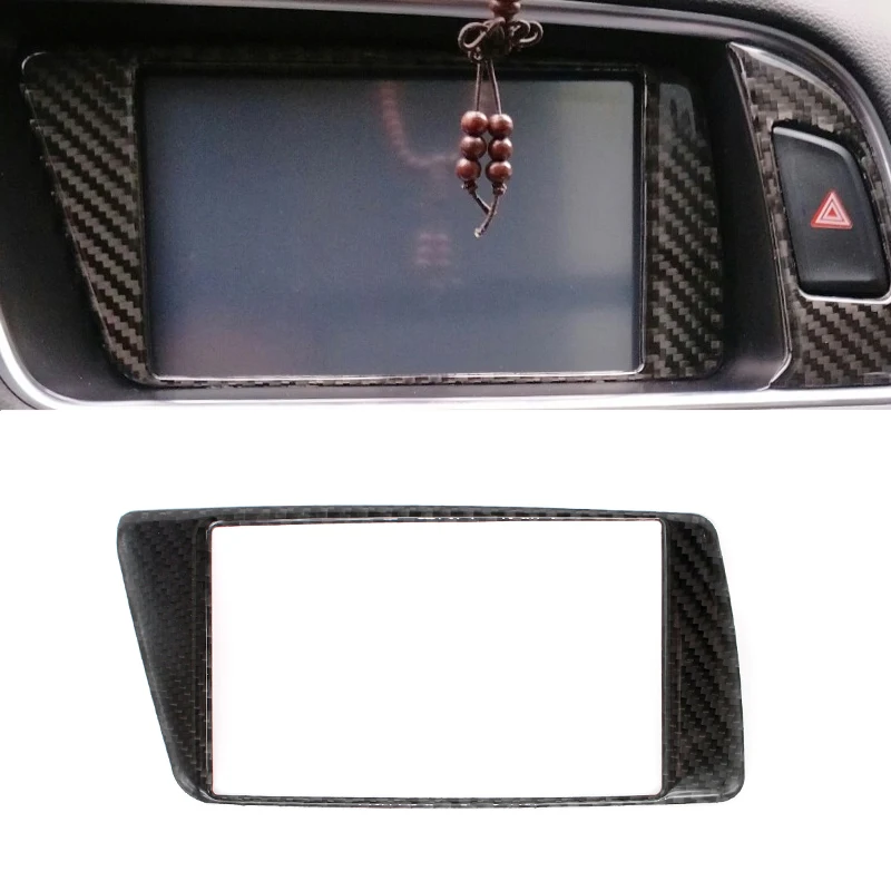 

For Audi Q5 2009 2010 2011 2012 2013 2014 2015 2016 2017 Carbon Fiber Car Navigation Dashboard Panel Screen Frame Cover Trim