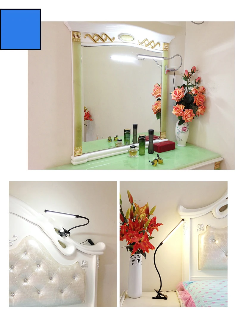 Гибкая светодиодная лампа для чтения в спальню 5 Вт|Настольные лампы| |