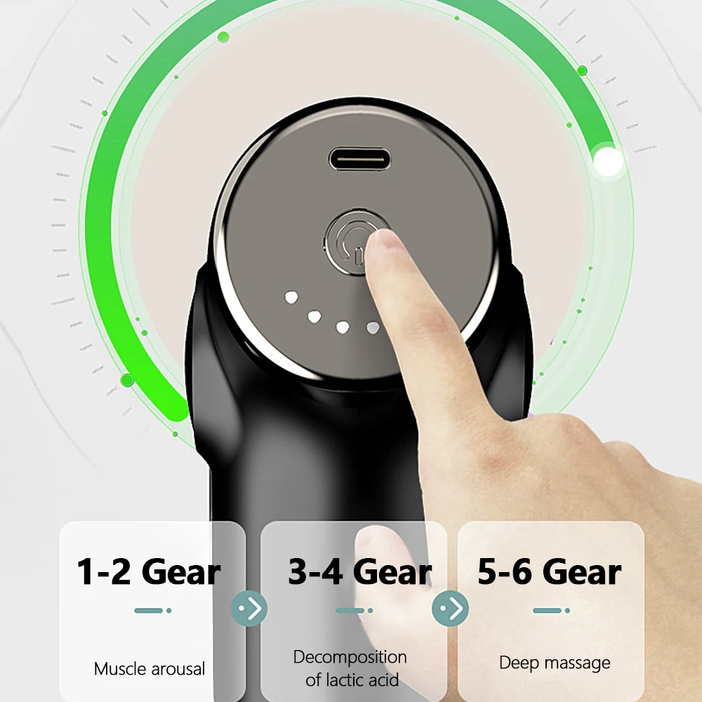 

RelaxingLife Deep Tissue Massage Gun Muscle Vibrating Massage Relaxation Treatments 6speed Transmission Mute Waist Shoulder Body