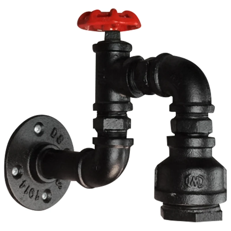 

Retro Industrial Style Bar Coffee Shop Restaurant Creative Wrought Iron Wall Lamp Decoration Water Pipe Wall Lamp Rack