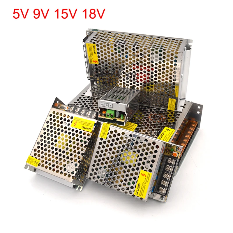 

AC DC 5V 9V 15V 18V Power Supply 5 9 V Volt Fonte Lighting Transformer 220V To 15V 18V Switching Power Supply SMPS For LED Strip
