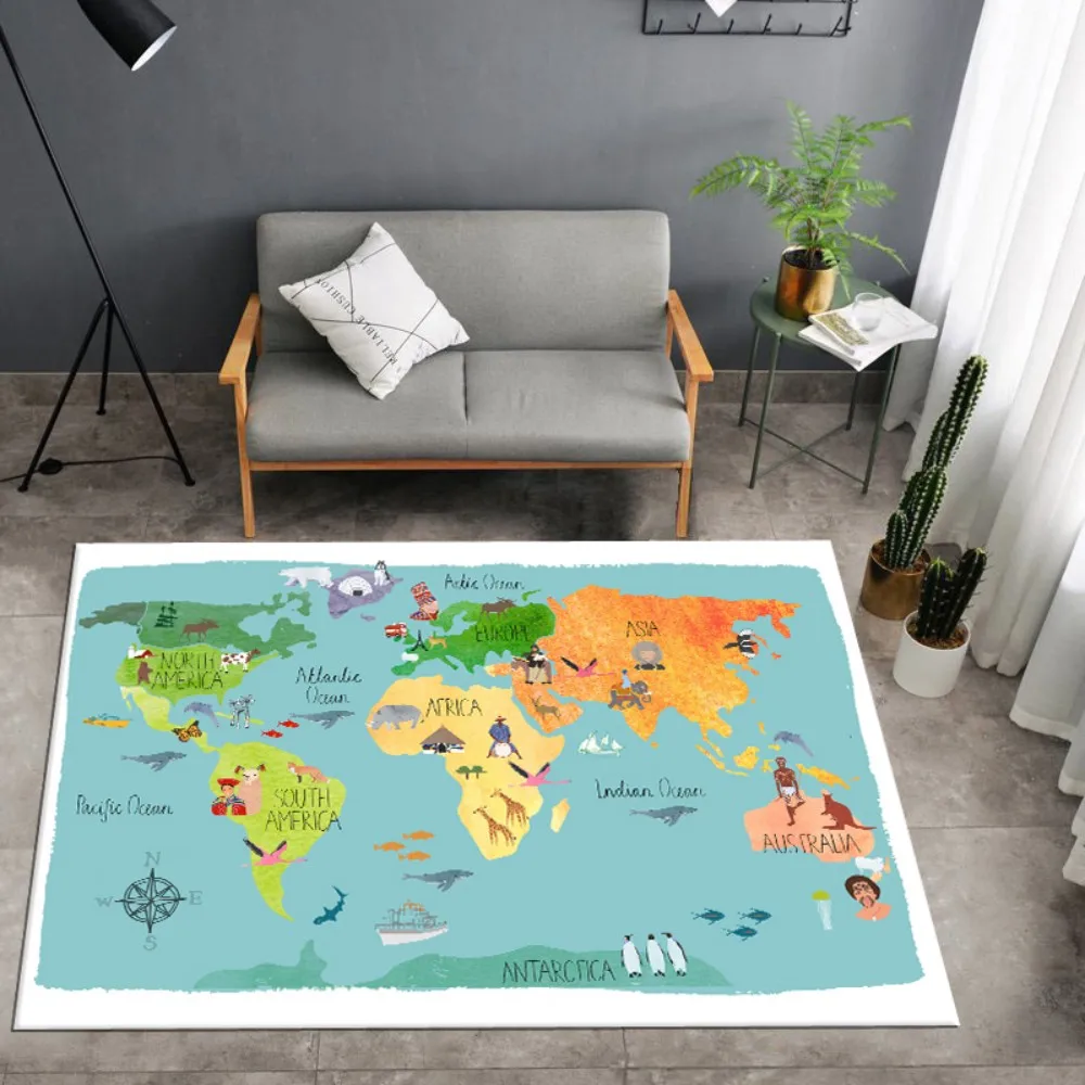 3D принт карта мира коврик остров Пол Текстиль для дома ковры пола кухни Гостиная