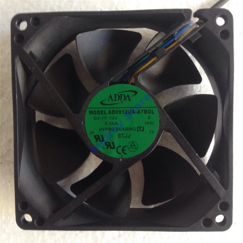 AD0912UX A7BGL 9225 12V 0.5A 4 проводной 9cm беззвучный вентилятор 3300 об/мин 56.62CFM
