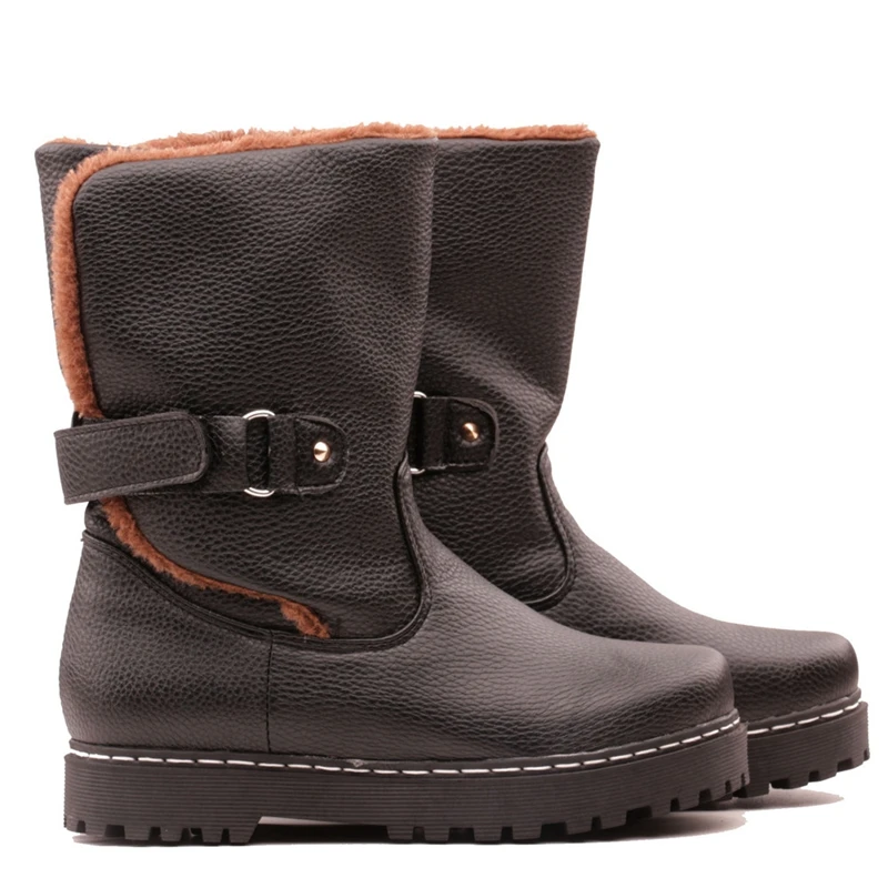ASILETO 2019 новый стиль снежные сапоги для женщин Пряжка теплые плюшевые ботильоны