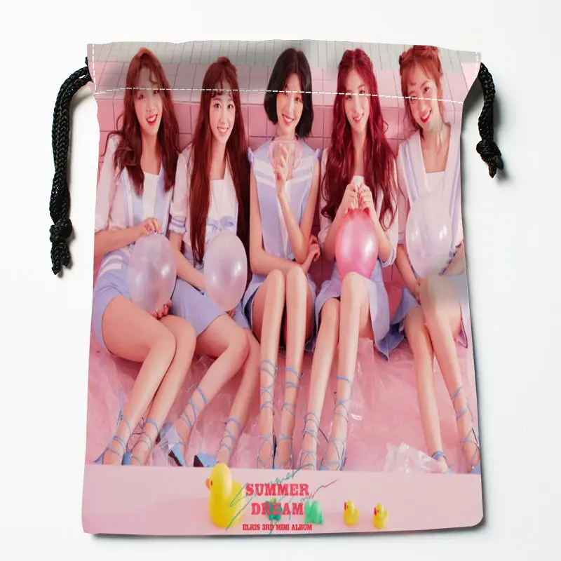 Новое поступление сумки на шнурке с принтом Elris KPOP Star 18x22 см Мягкая атласная ткань