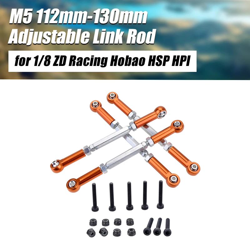 M5 112 мм 130 регулируемый звеньевой стержень/тяга сервопривода для 1/8 ZD Racing Hobao HSP HPI