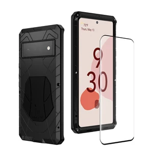 heavy duty for google pixel 6 case with tempered glass aluminum metal screen protector protection cover for google pixel 6 pro free global shipping