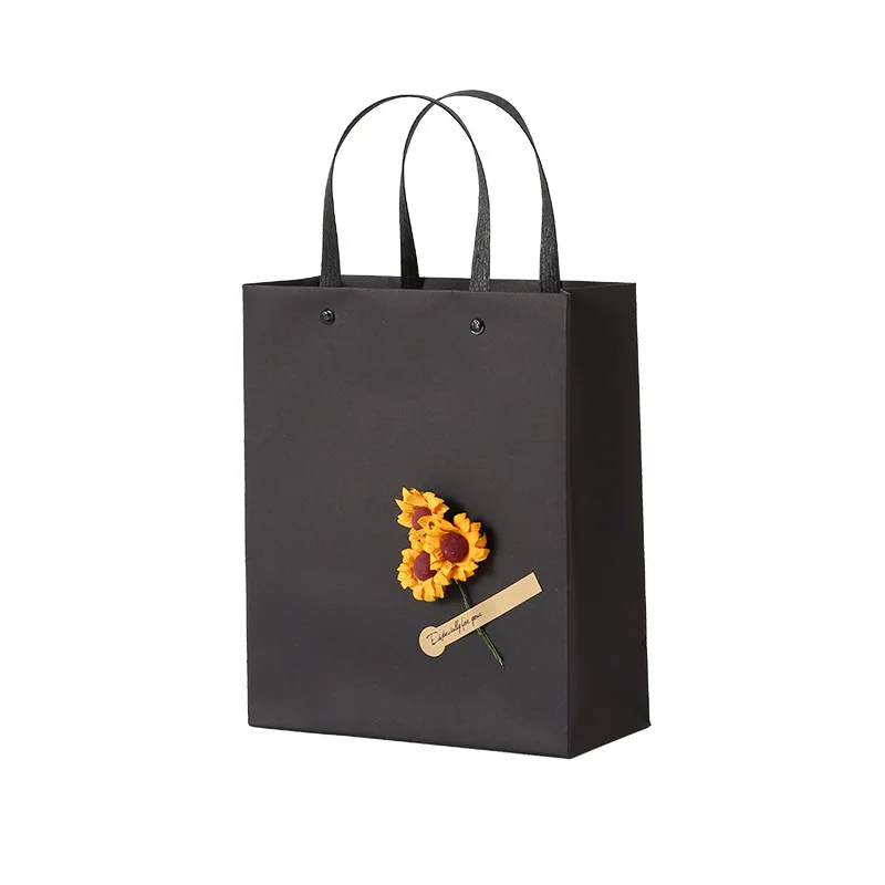 

1pcs High-grade kraft gift paper bag custom packaging bag handbag Wholesale shopping bags for boutique blue gift bags fastener