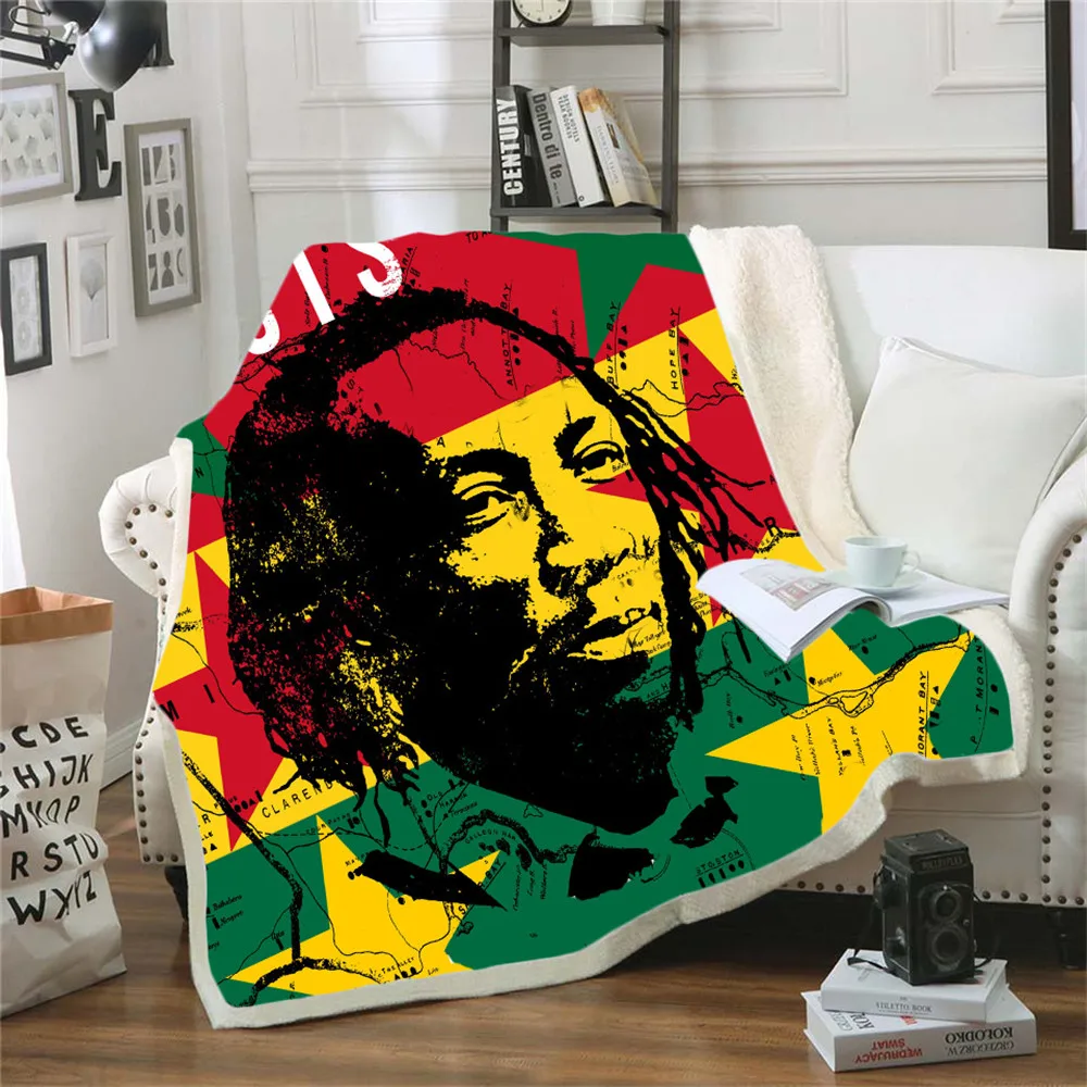 Покрывало для кровати Reggae Singer Bob Marley облегающее покрывало одеяло дивана кресла