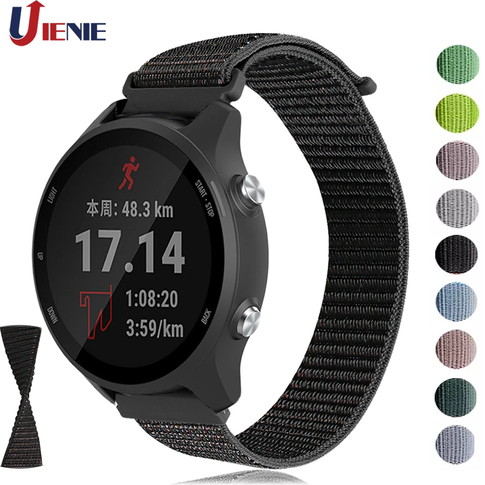 Ремешок для часов Garmin Forerunner 245 245M 645 Vivoactive 3 музыкальный ремешок 20 мм нейлоновый