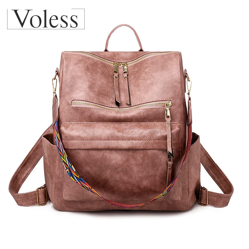2019 женские рюкзаки большой емкости высокого качества кожаные
