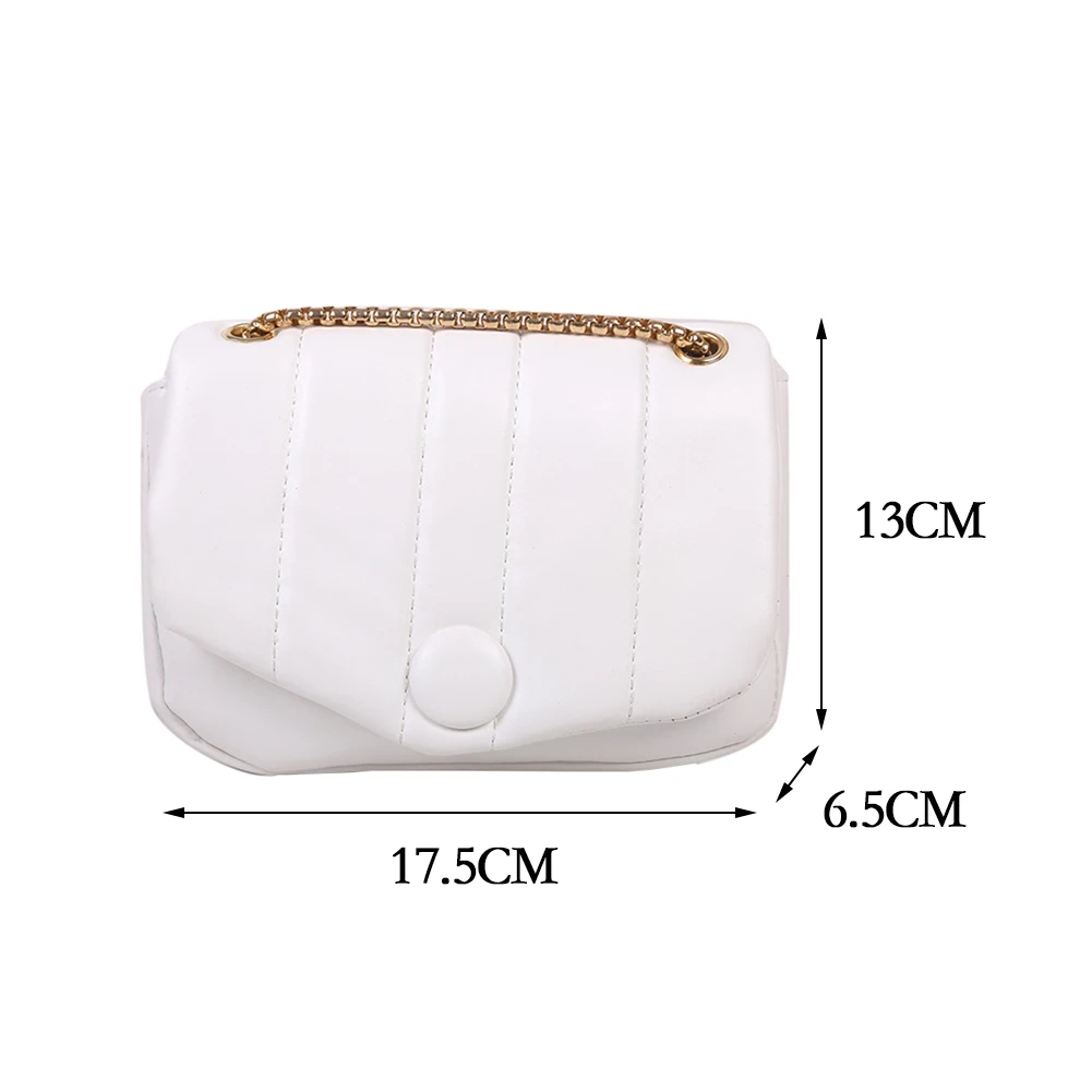 

Vintage Women Lines Embossing Shoulder Crossbody Bags PU Solid Color Messenger Bags Casual Ladies Chain Mini Handbags Flap Purse