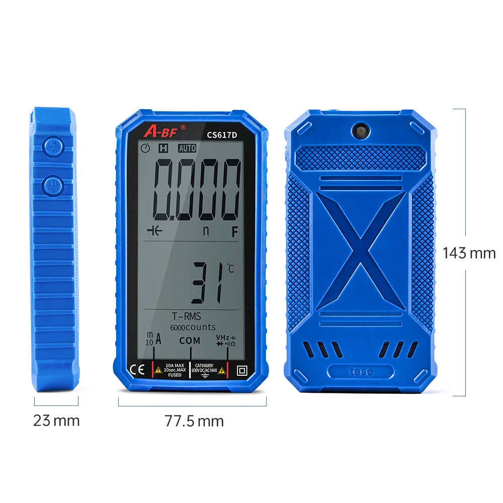 Цифровой умный мультиметр Φ CS617D LCD 6000 отсчетов True RMS DC AC Напряжение Ток