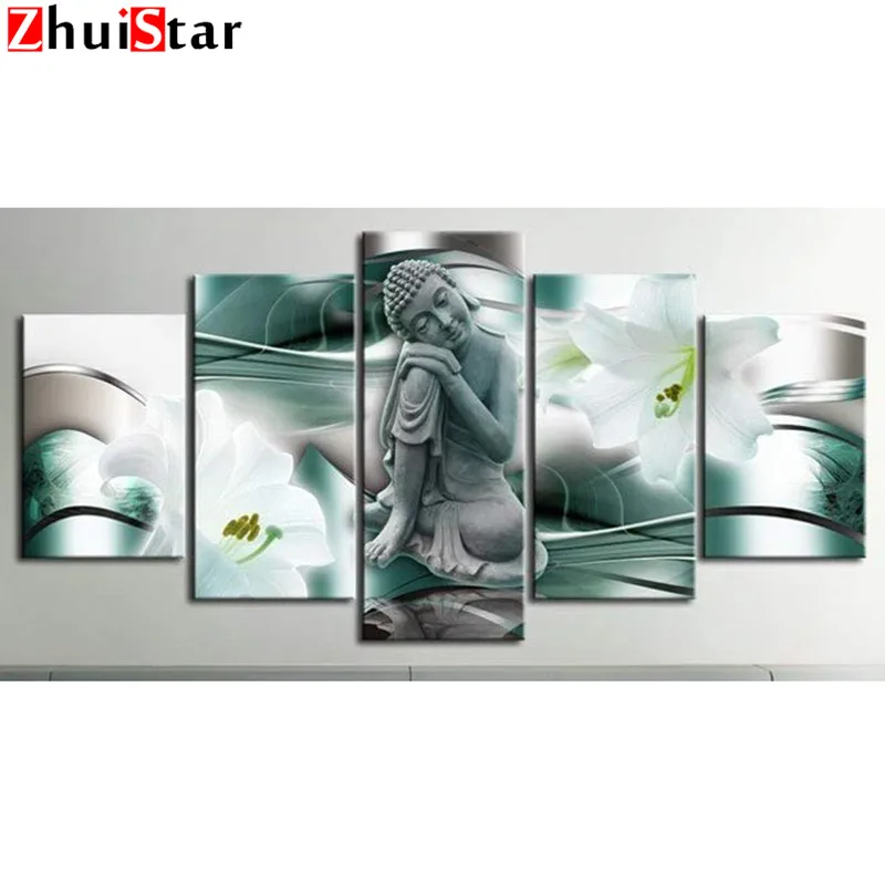 

DUTEY 5piece Full Square Diamond Diamond Embroidery religion Drill Painting Cross Stitch 5D Diamond Mosaic Needlework Crafts