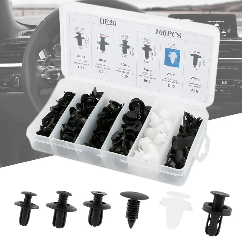 

Car fastener clip trim kit Car Body Push Pin Rivet Trim Panel Fastener Clip Mould Tool Kit Universal Car buckle Set Repair Tools