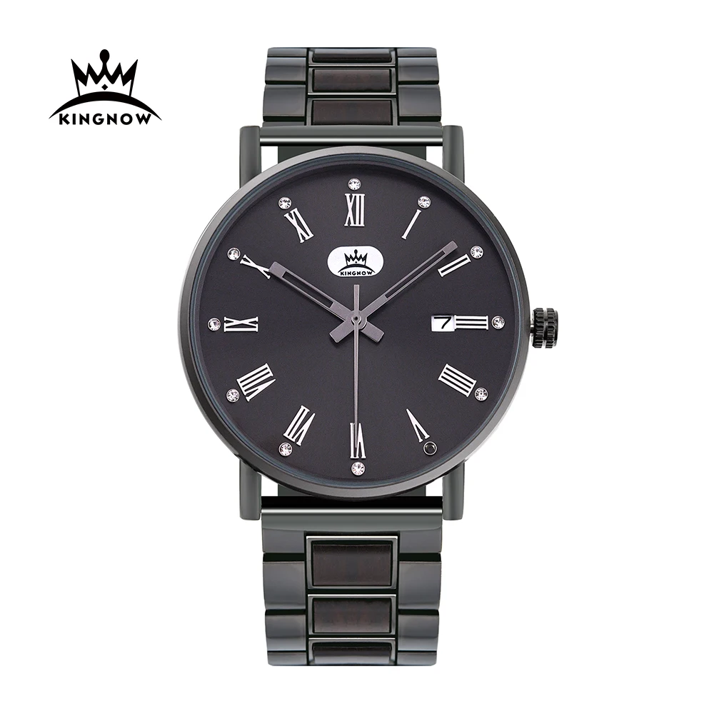 

Kingnow Auto Date Men's Watches for Man Watch Male 2020 Wooden Men's Quartz Watches Luxury Wristwatch Orologio Uomo Top Brand