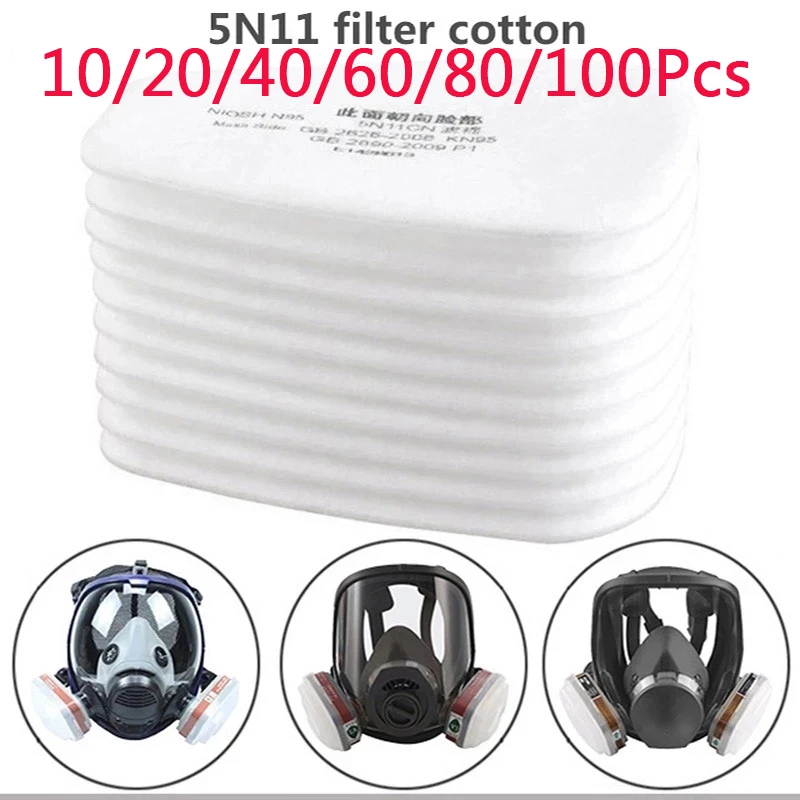 

10-100Pcs 5N11 Industry Dust-Proof Filter Cotton Replaceable For 6200/7502/6800 Chemical Respirator Gas Mask Spraying Painting