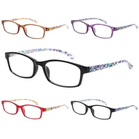 boncamor rectangular frame pattern legs reading glasses spring hinge men women lightweight comfortable hd eyeglasses0600