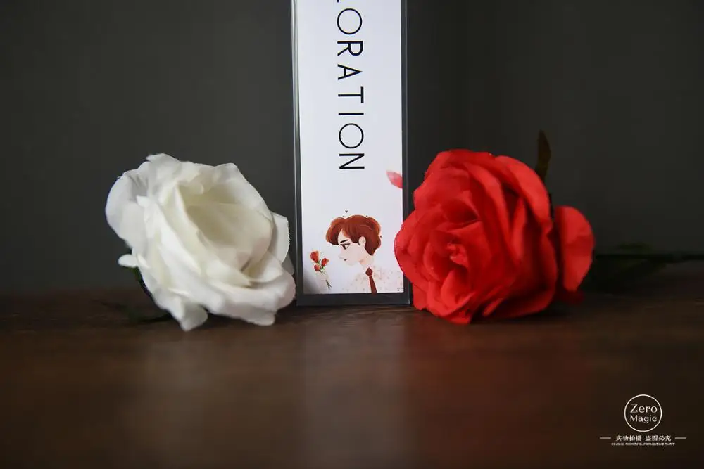 Roses Discoloration (Gimmick Rose and Instruction) Magic Tricks Gimmick Props Fun Stage Magia Change Color Flowers Wedding | Игрушки и