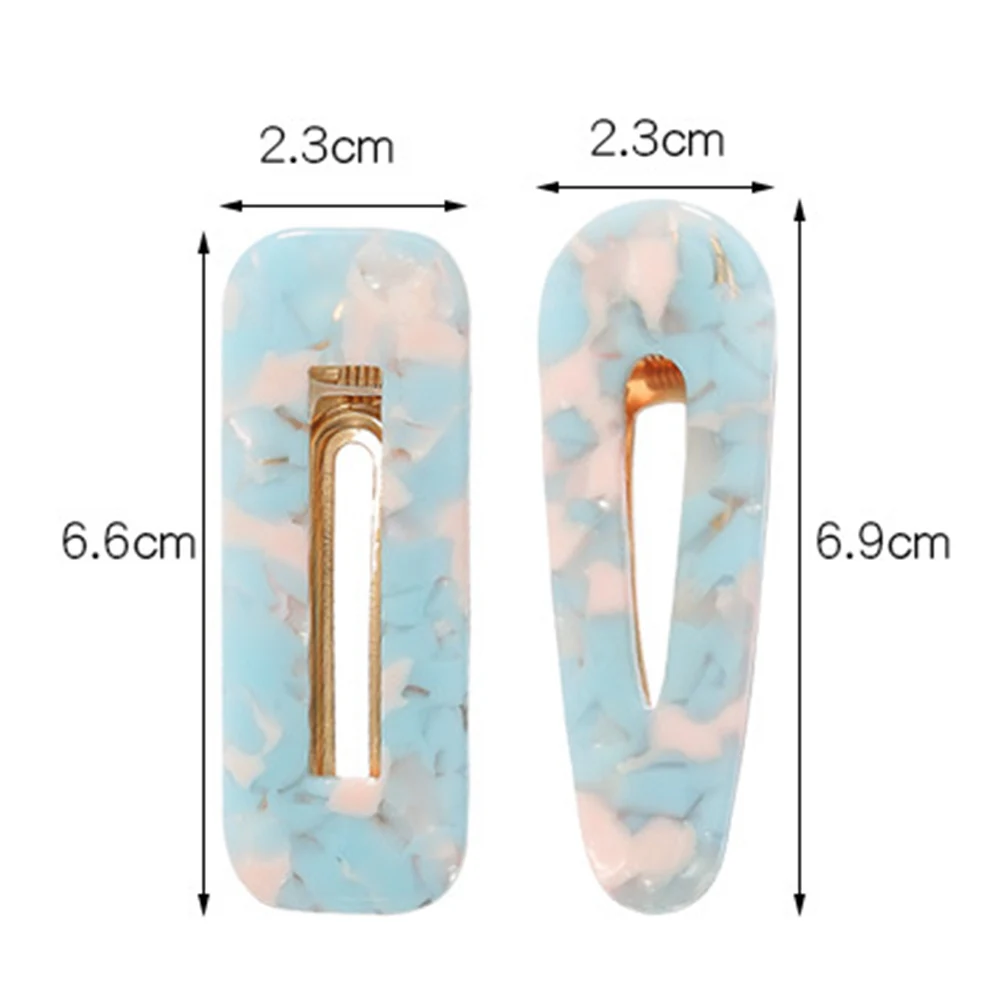 

DIY Styling Tools Acetate Hair Barrettes Acrylic Geometric Hair Clip Vintage Leopard Hairpins Marble Print Duckbill Clip BB Clip