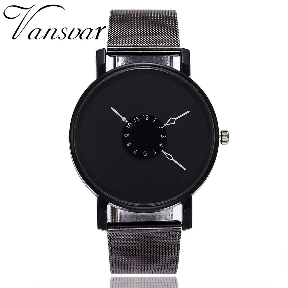 Часы Vansvar женские с вращающимся механизмом брендовые роскошные черные наручные
