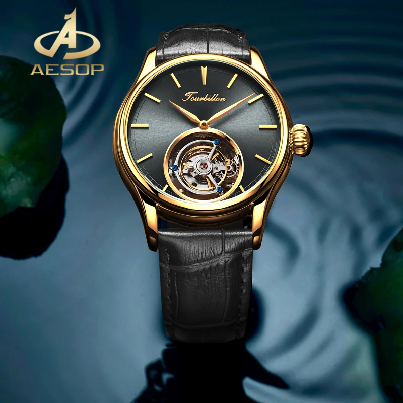 

AESOP 2020 Luxury Men Mechanical Wristwatches Tourbillon Watch For Men Watches Mens Clock Tourbillon Skeleton Reloj Hombre