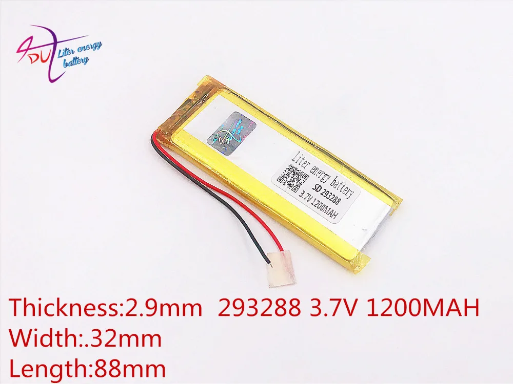 3,7 V 1200mAh 293288 303090 литий-полимерный Li-Po Li ion Перезаряжаемые Батарея клетки для Mp3 MP4 MP5 gps Мобильный bluetooth