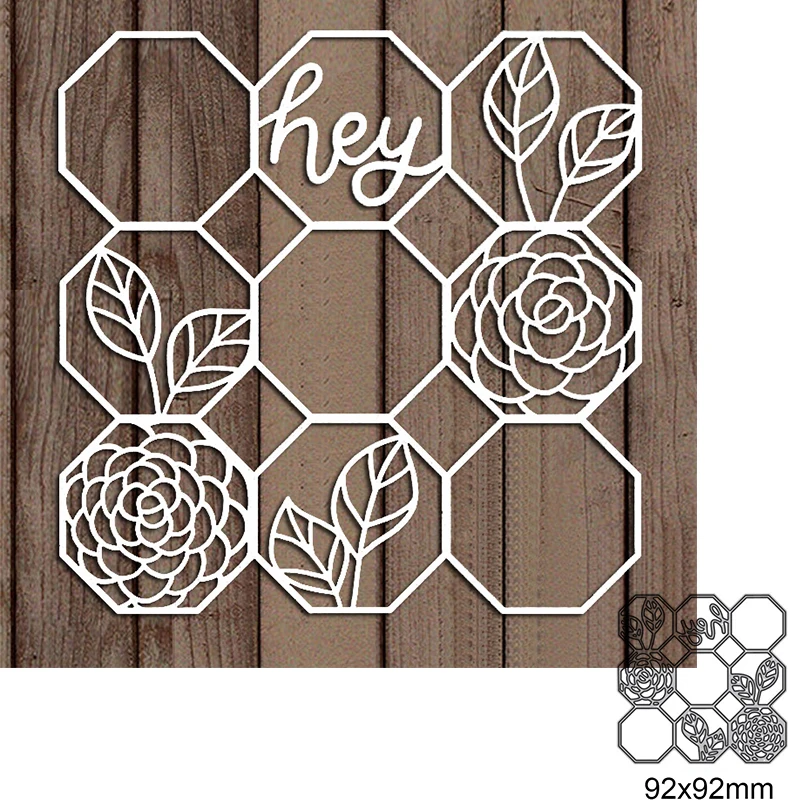 Металлические штампы с рамкой в 9 ячеек цветочным рисунком для рукоделия высечка