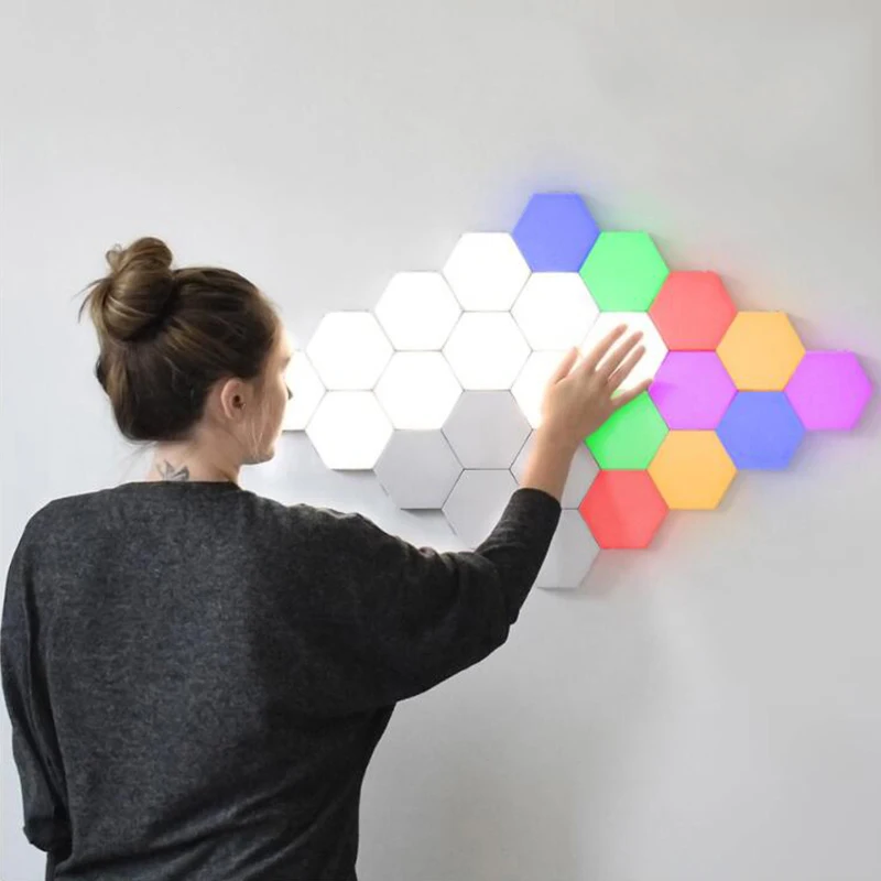

RGB LED минималистский ночной Светильник s Quantum лампа модульный сенсорный светильник ing детский ночной Светильник Магнитный прикроватная тумб...