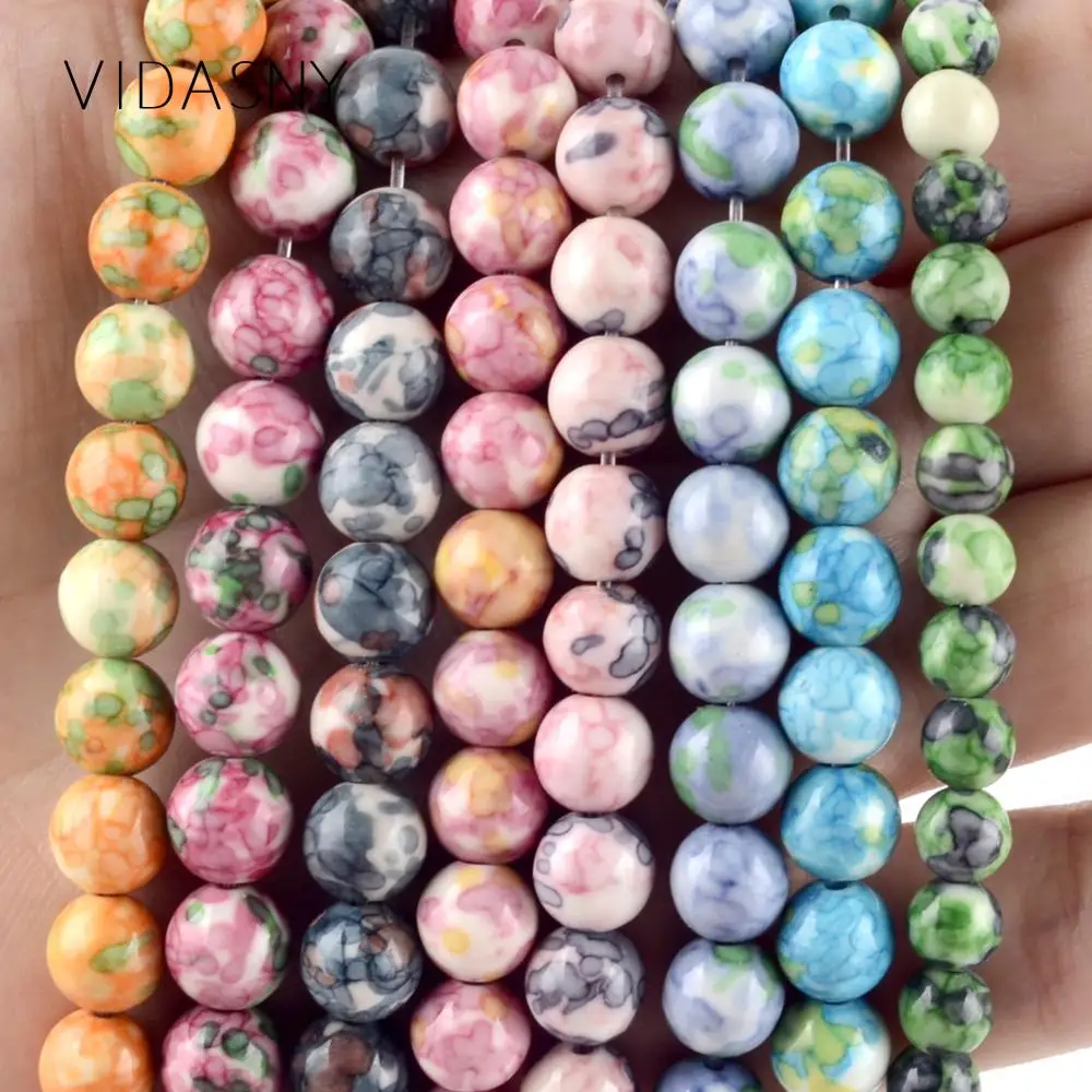 

Natural Stone Light Pink Purple Rain Flower Stone Beads For Jewelry Making 4 6 8 10 12mm Charm Beads Diy Bracelet Necklace 15''