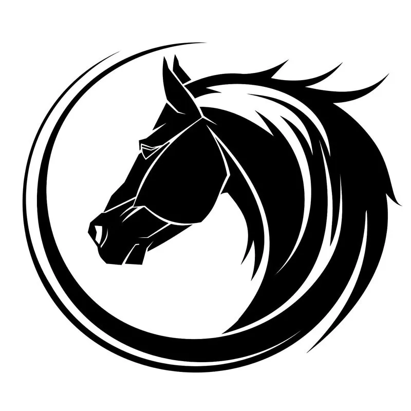 

Sunscreen Waterproof PVC Car Stickers Decor Motorcycle Decals Creative Arc Horse Head Decorative Accessories Creative,14cm*12cm