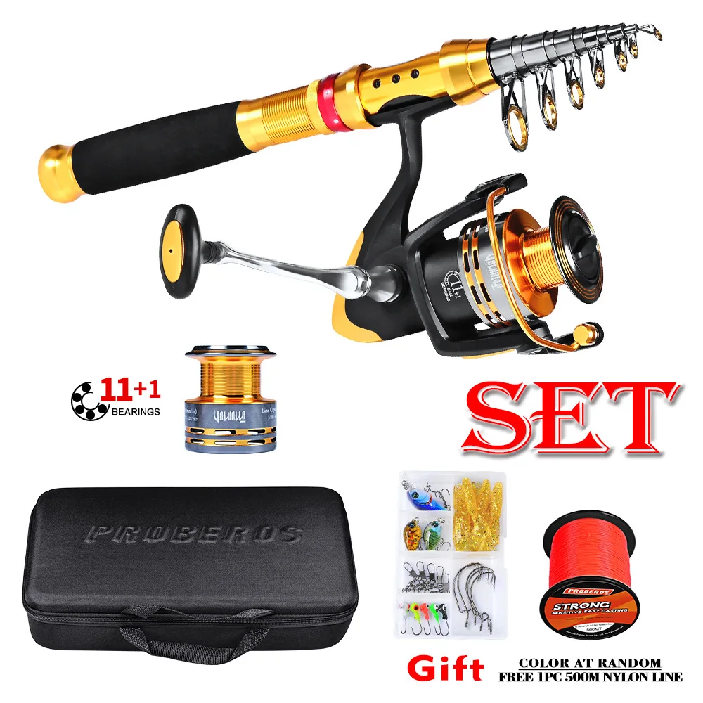 

1.8-2.7m Telescopic Casting Fishing Combo Portable Ultralight Rod with 5.0:1 Gear Ratio Fishing Reel Fishing Combo