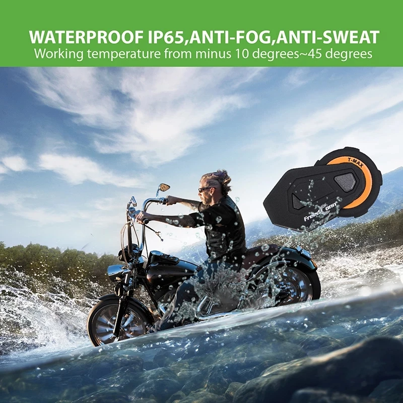 Bluetooth-гарнитура для мотоциклетного шлема 2 шт./лот FreedConn T-MAX 1000 м переговорное