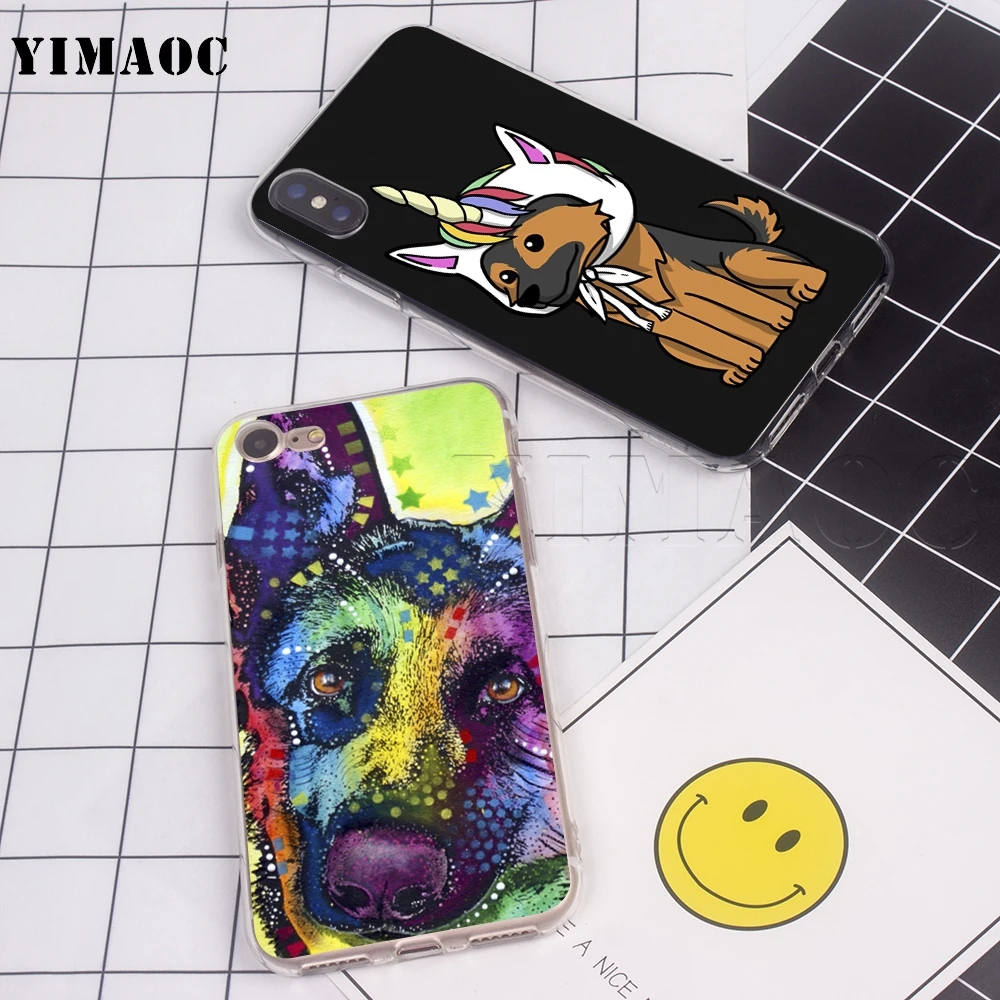 YIMAOC German Shepherd Dog Soft Silicone Case for iPhone 11 Pro XS Max XR X 8 7 6 6S Plus 5 5s se | Мобильные телефоны и
